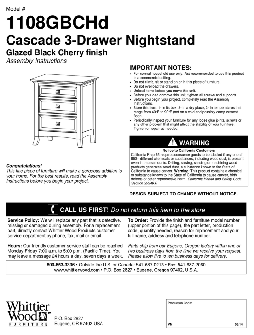 Whittier Wood 1108GBCHd User manual Whittier Wood 1108GBCHd User manual