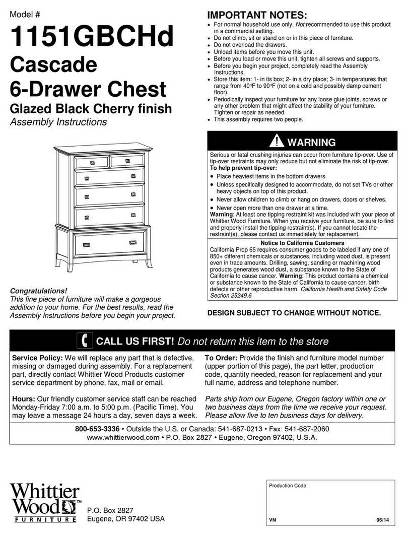 Whittier Wood 1151GBCHd Assembly instructions