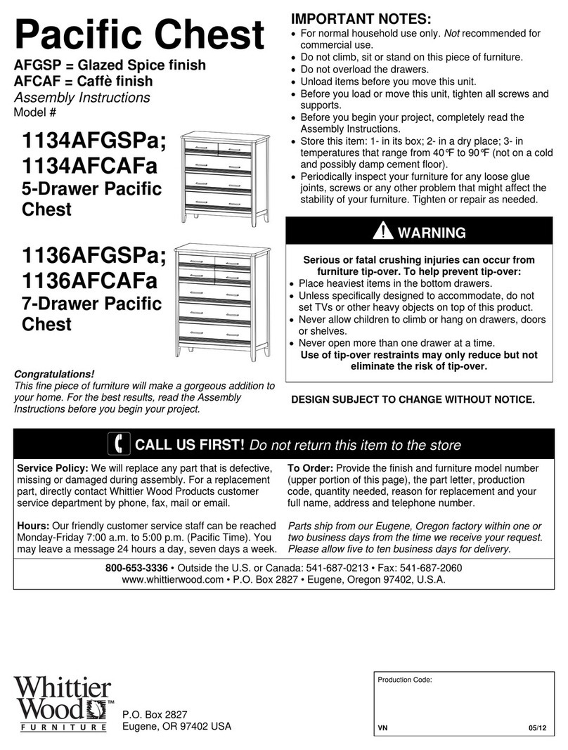 Whittier Wood 1134AFGSPa User manual Whittier Wood 1134AFGSPa User manual