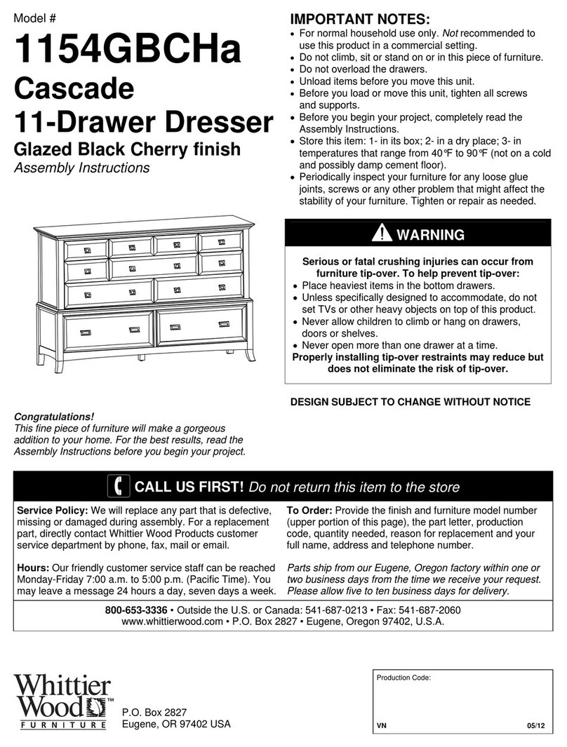 Whittier Wood 1154GBCHa Assembly instructions