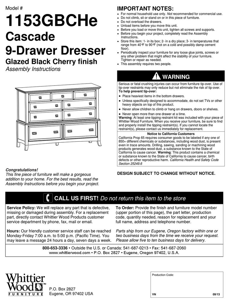 Whittier Wood 1153GBCHe Assembly instructions