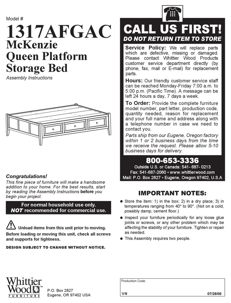 Whittier Wood 1317AFGAC Assembly instructions