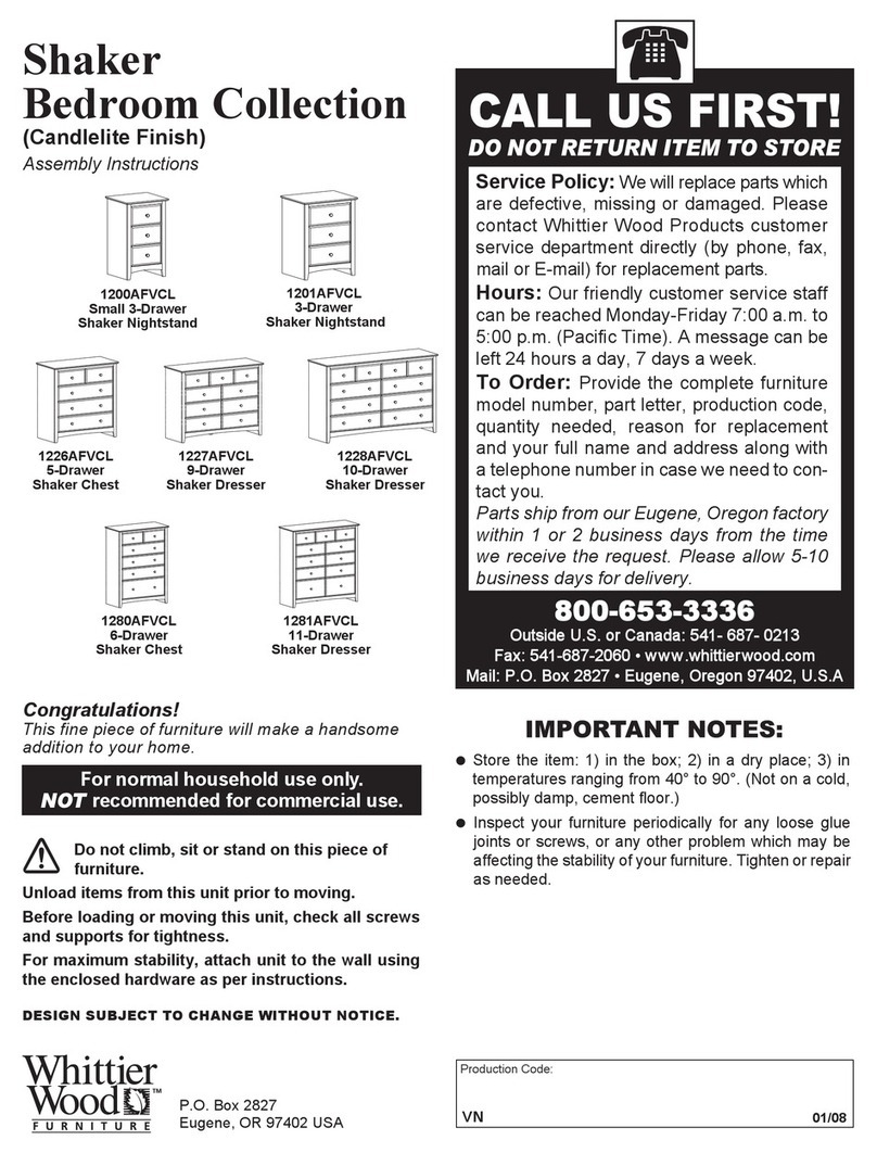 Whittier Wood 1200AFVCL Assembly instructions