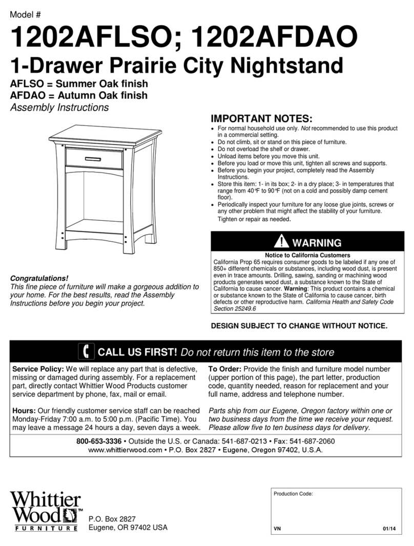 Whittier Wood 1202AFLSO Assembly instructions Whittier Wood 1202AFLSO Assembly instructions