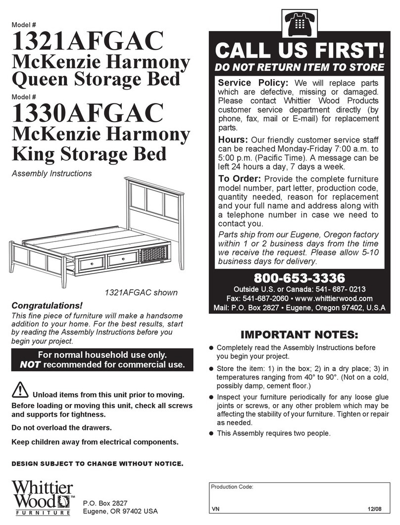 Whittier Wood 1321AFGAC Assembly instructions Whittier Wood 1321AFGAC Assembly instructions