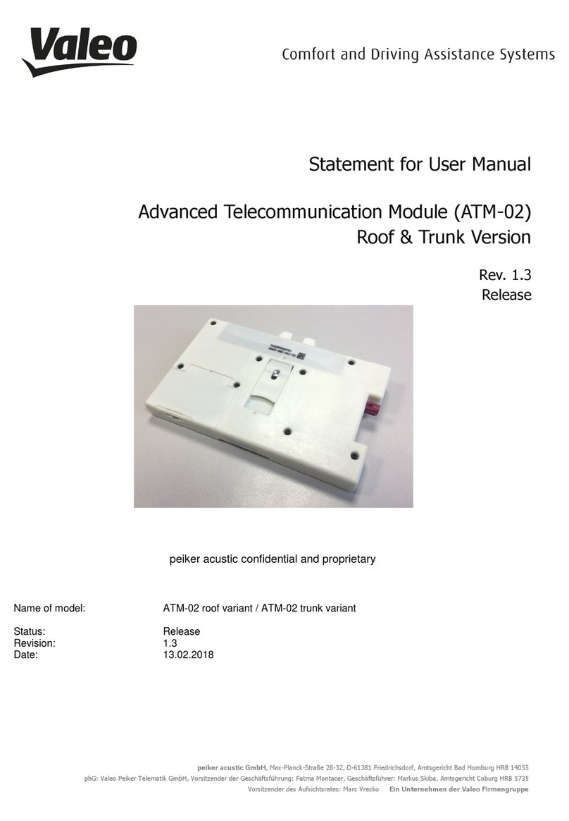 Valeo ATM-02 trunk variant User manual