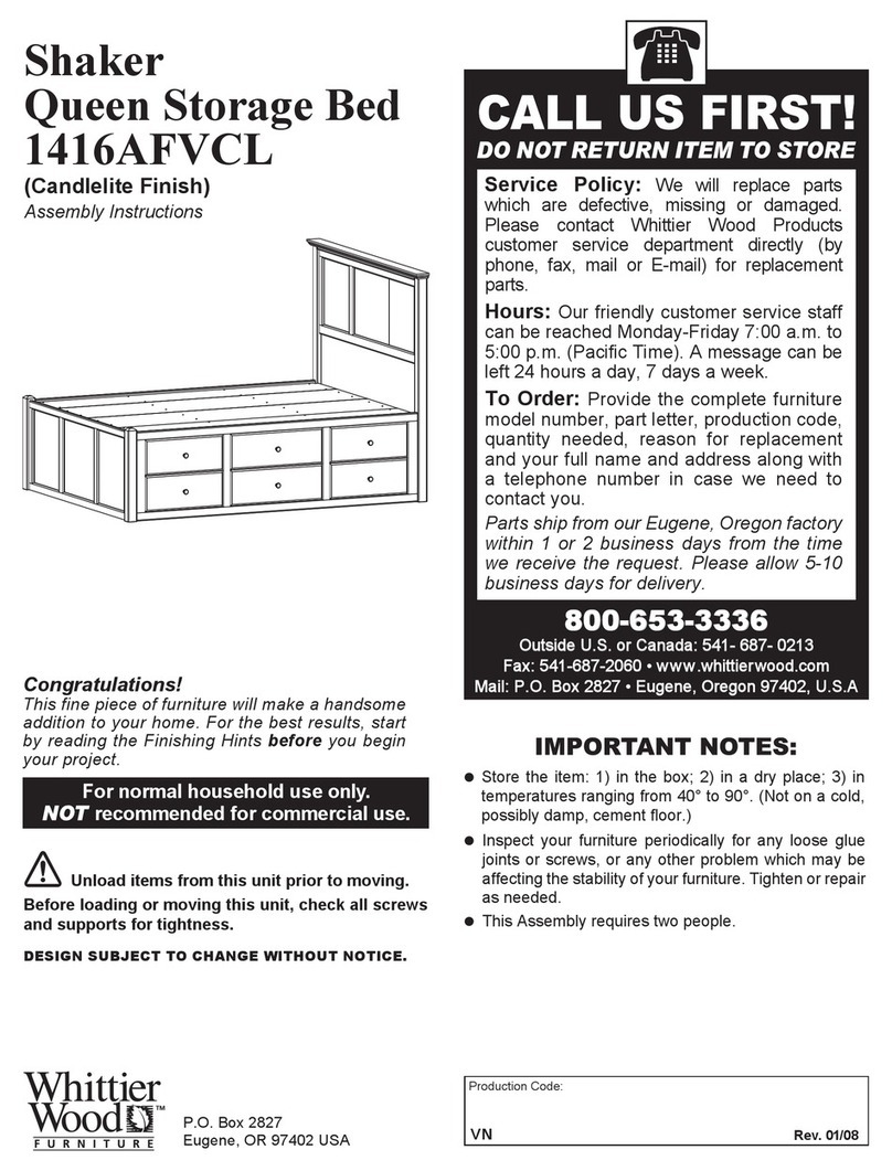 Whittier Wood 1416AFVCL Assembly instructions