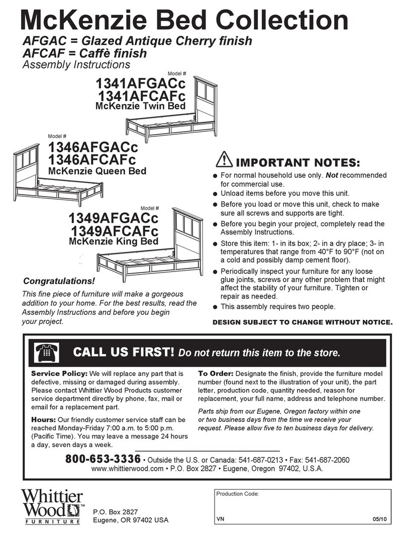Whittier Wood 1346AFGACc Assembly instructions