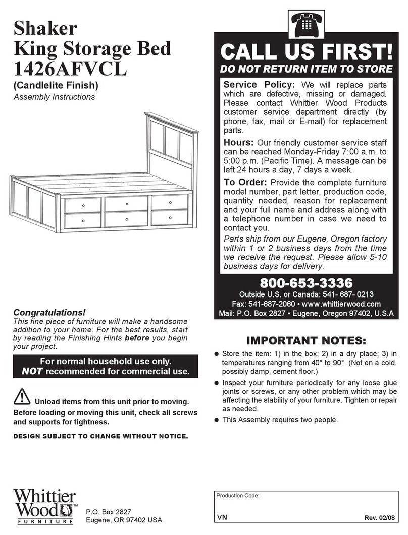 Whittier Wood 1426AFVCL Assembly instructions Whittier Wood 1426AFVCL Assembly instructions