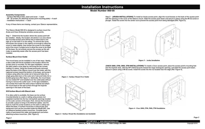 OBERON 900-00 installation instructions
