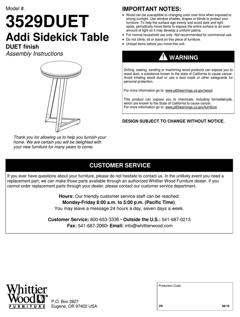 Whittier Wood 3529DUET User manual