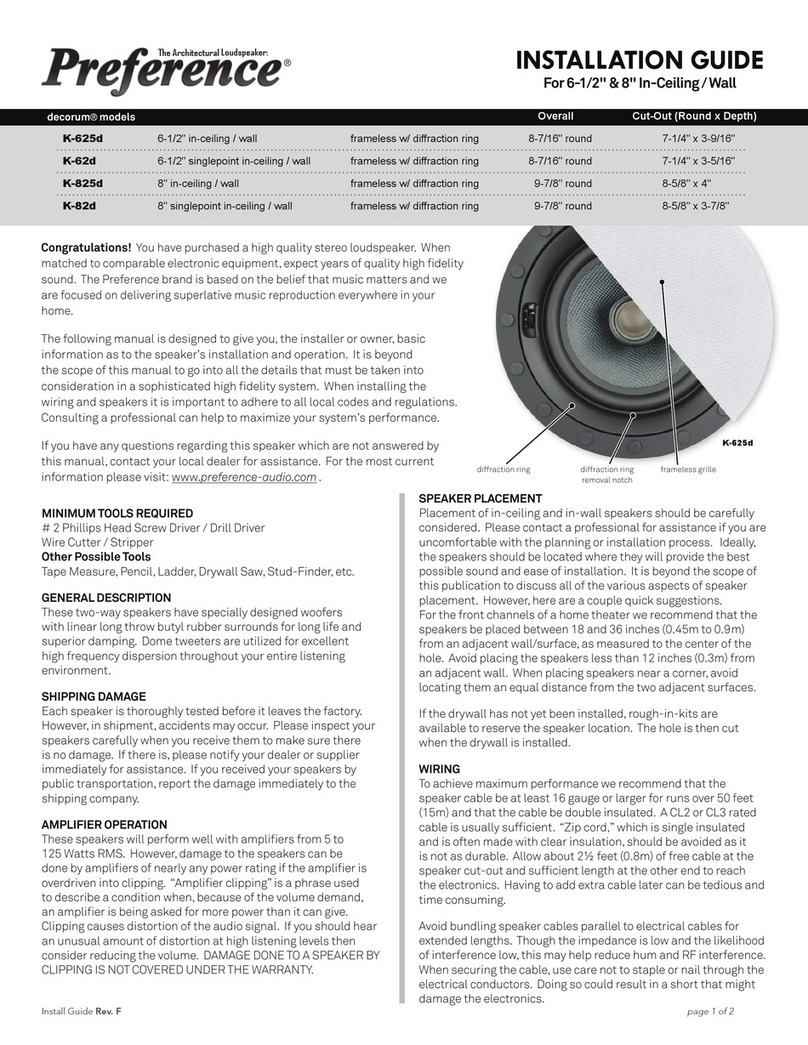 Preference Decorum K-625d installation guide