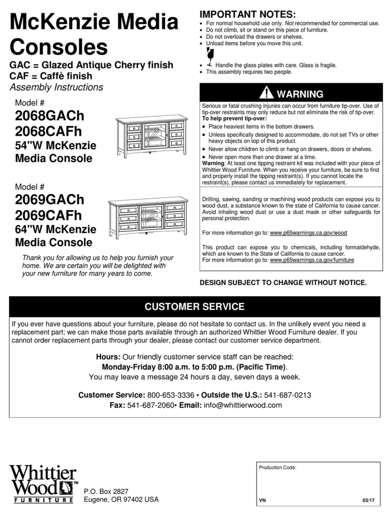 Whittier Wood 2068CAFh Assembly instructions