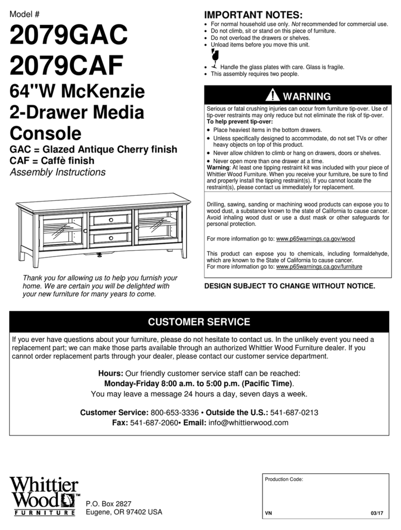 Whittier Wood 2079CAF Assembly instructions
