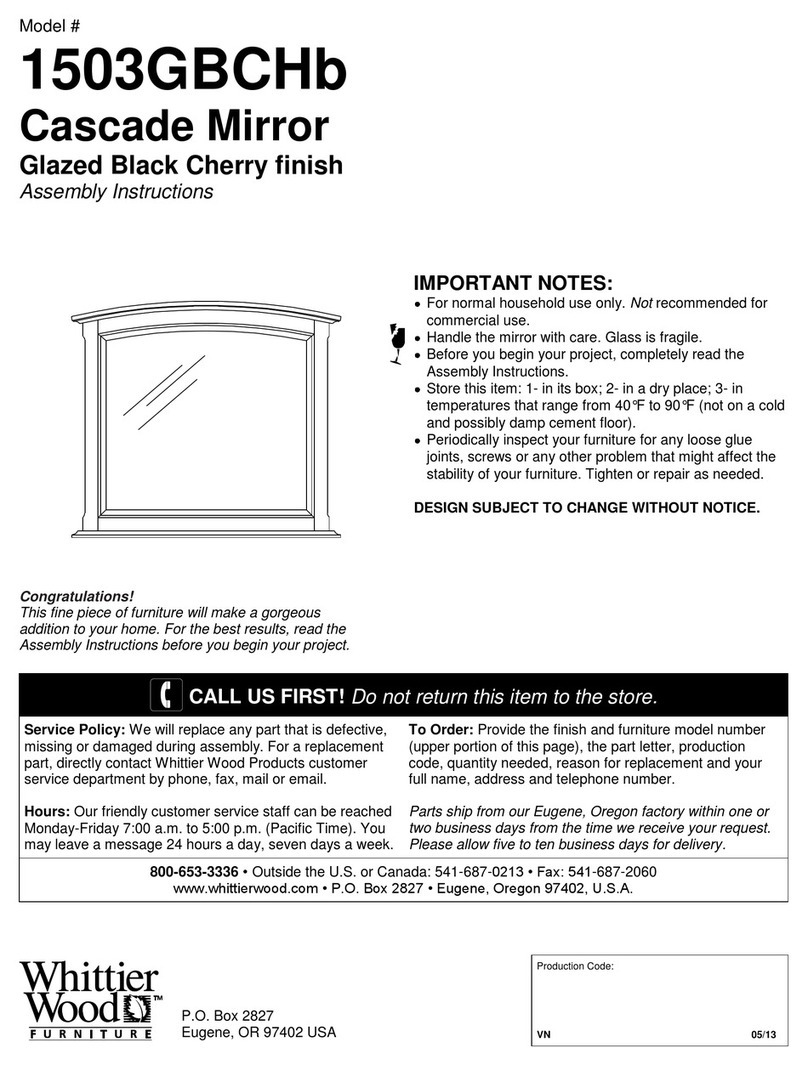 Whittier Wood 1503GBCHb Assembly instructions