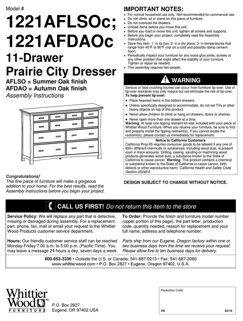 Whittier Wood 1221AFLSOc Assembly instructions