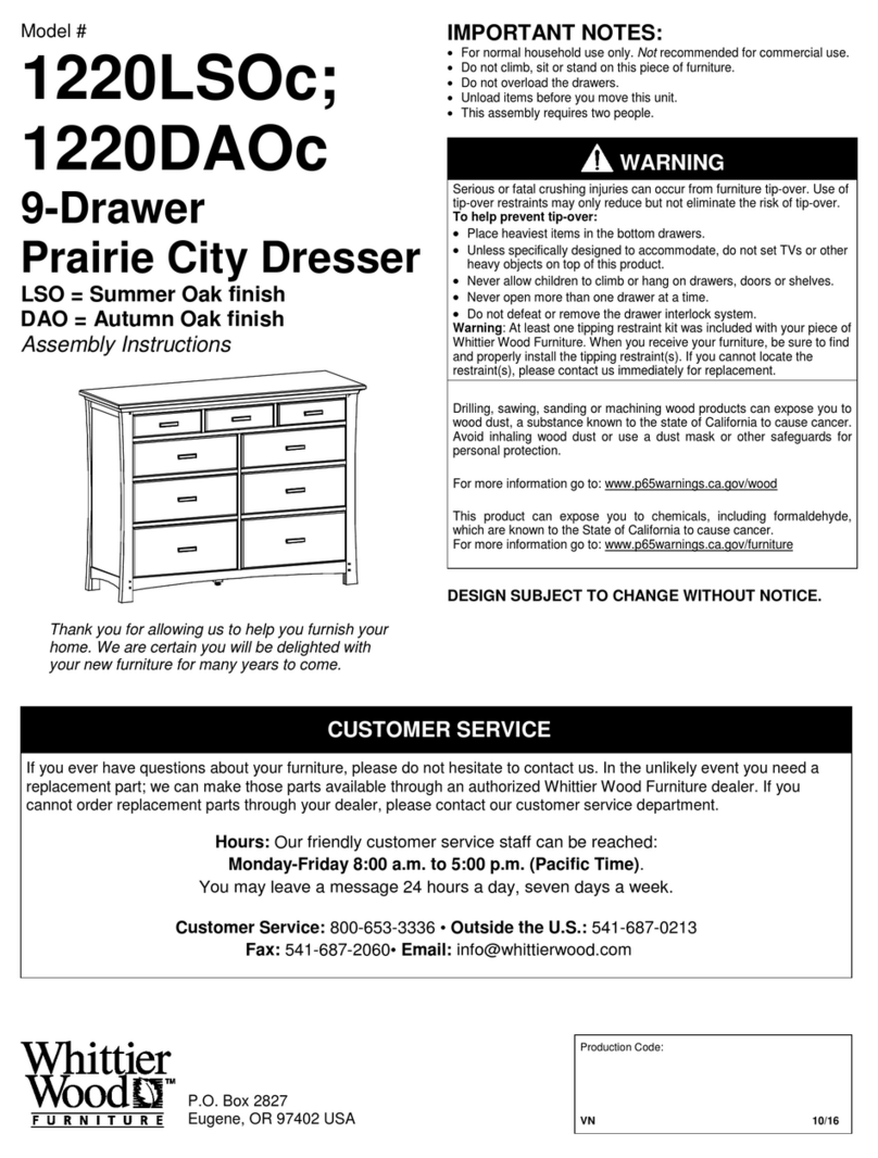 Whittier Wood 1220LSOc Assembly instructions