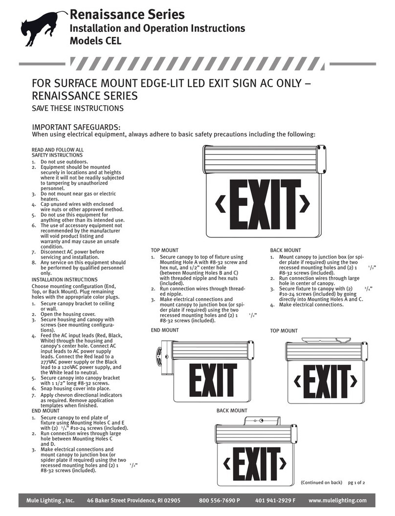 Mule Lighting , Inc. CEL Installation and operation instructions for
