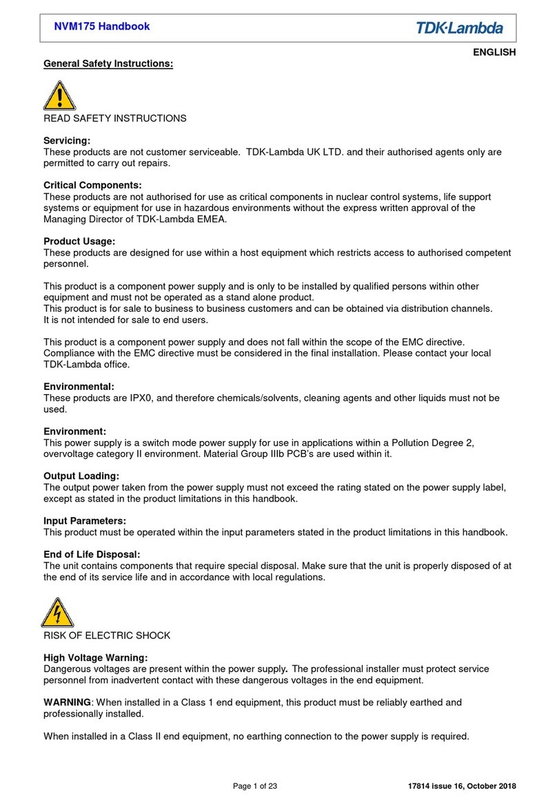 TDK-Lambda NVM175 User handbook manual TDK-Lambda NVM175 User handbook manual