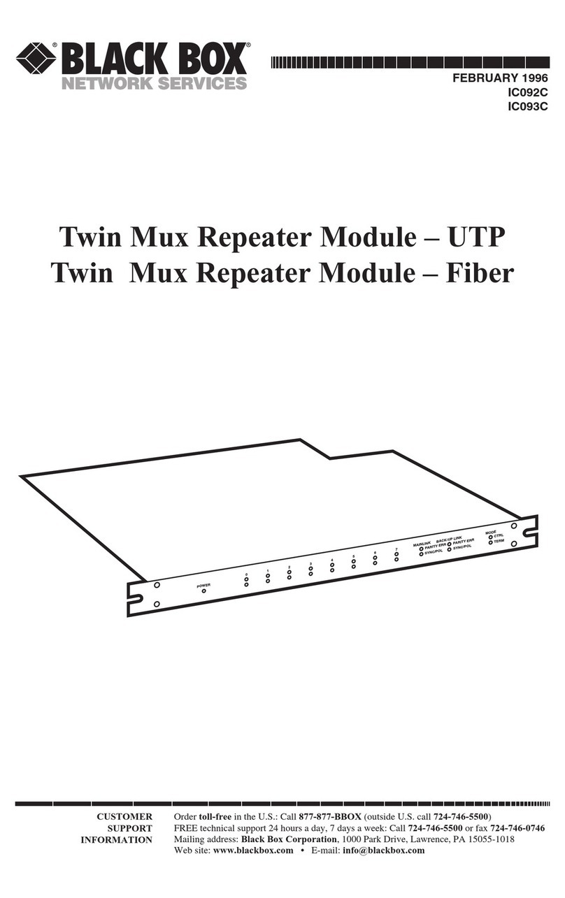 Black Box Twin Mux Repeater Module - UTP User manual