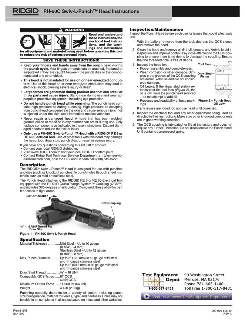 RIDGID PH-60C Swiv-L-Punch User manual RIDGID PH-60C Swiv-L-Punch User manual