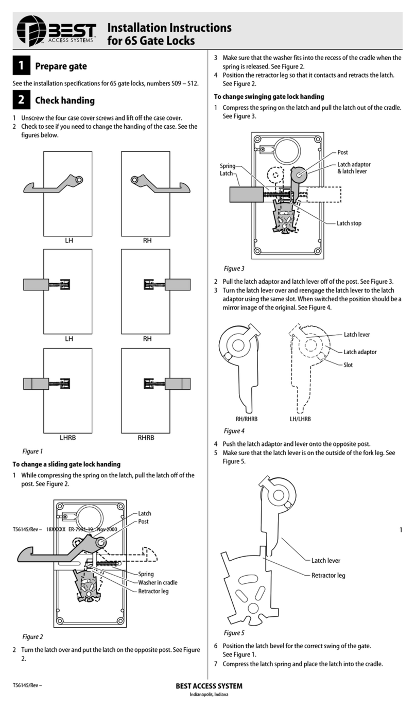 BEST ACCESS SYSTEMS 6S installation instructions