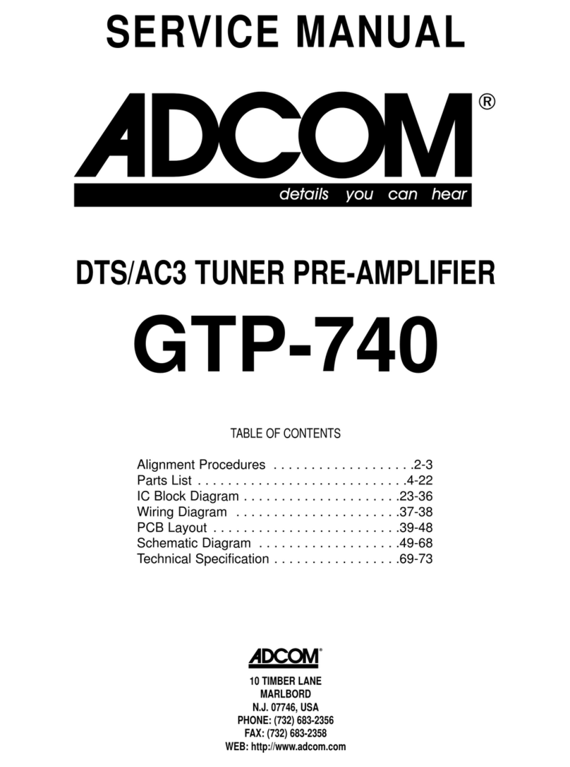 Adcom GTP-740 Service manual