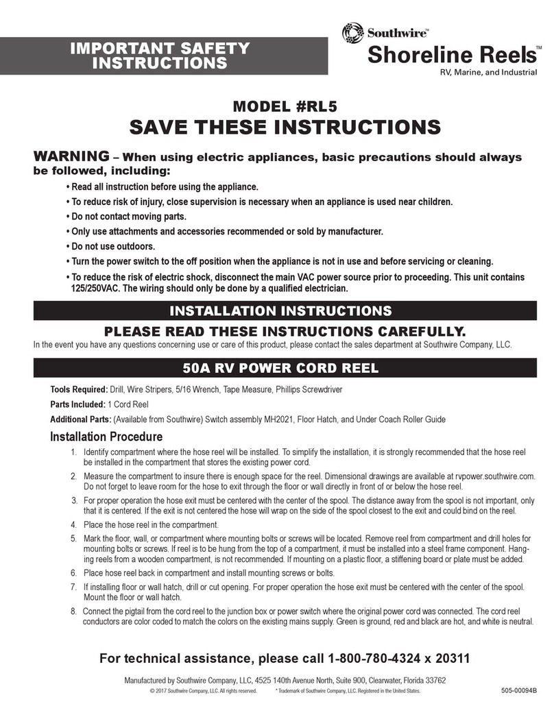 Southwire Shoreline Reels RL5 installation instructions