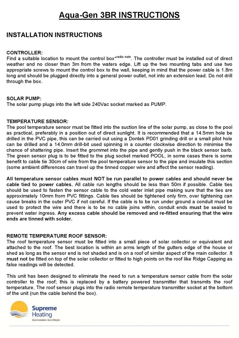 Supreme Heating Aqua-Gen 3BR Installation instructions manual