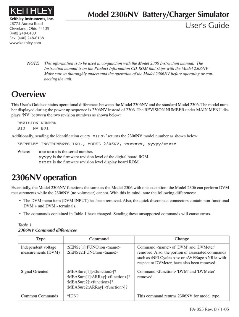 Keithley 2306NV User manual