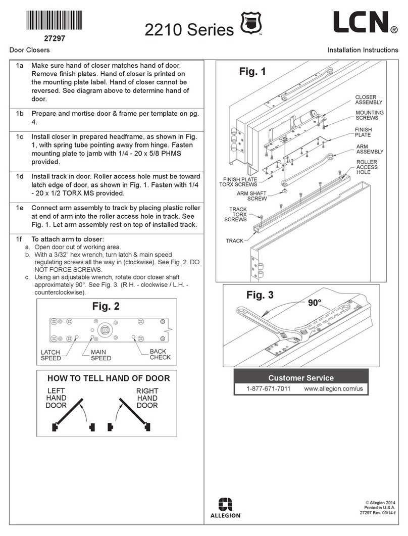 Allegion LCN 2210 Series User manual