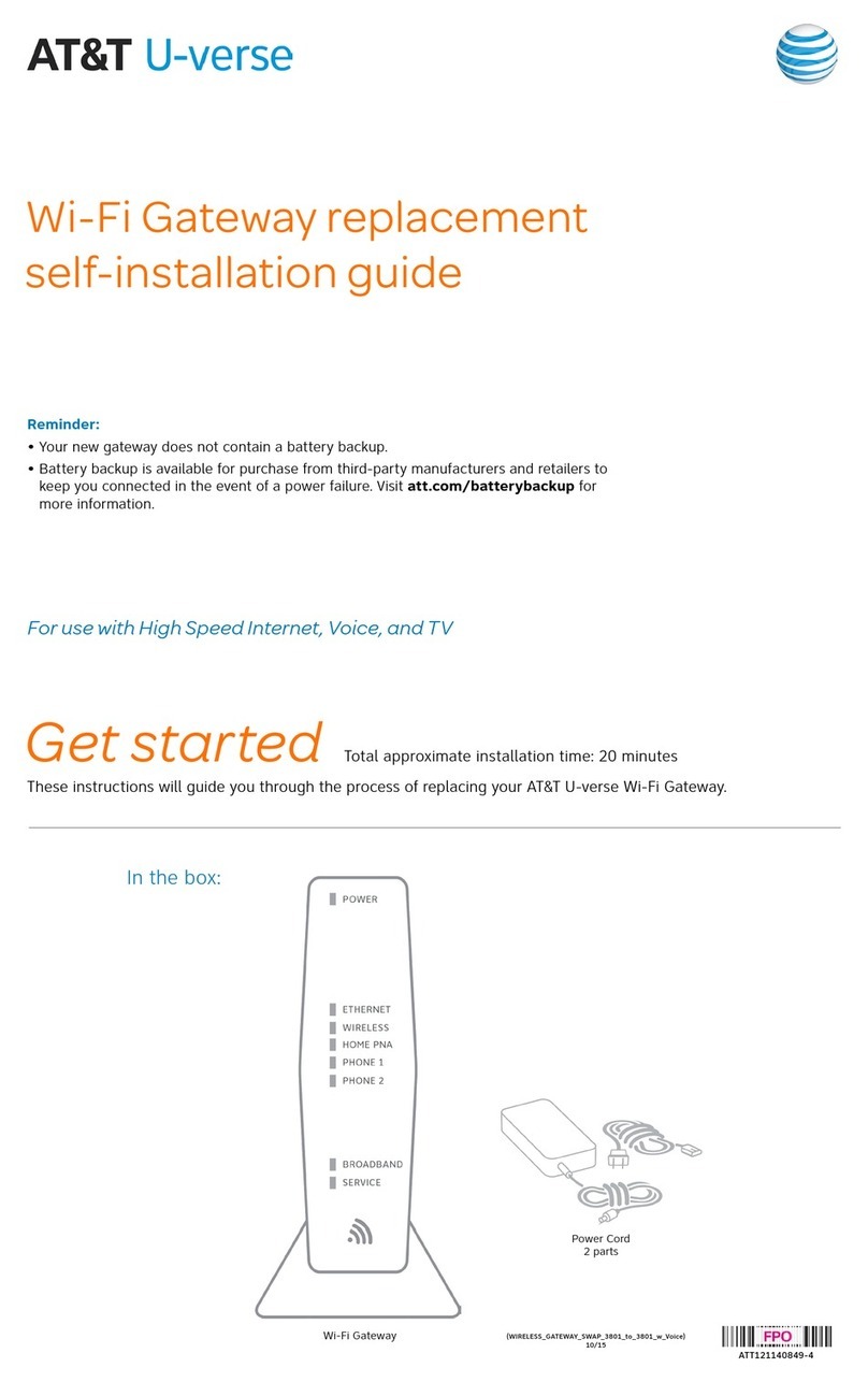 AT&T U-verse 3801 Replacement self-installation guide