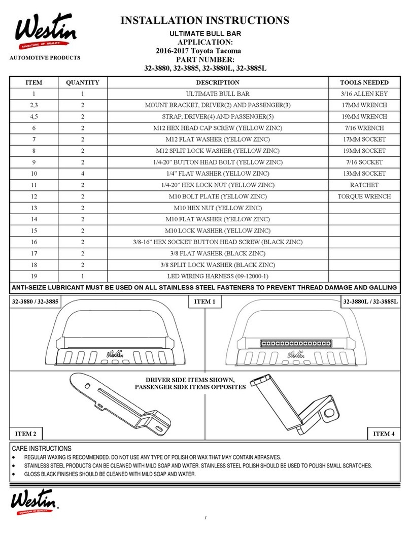 Westin 32-3880 installation instructions