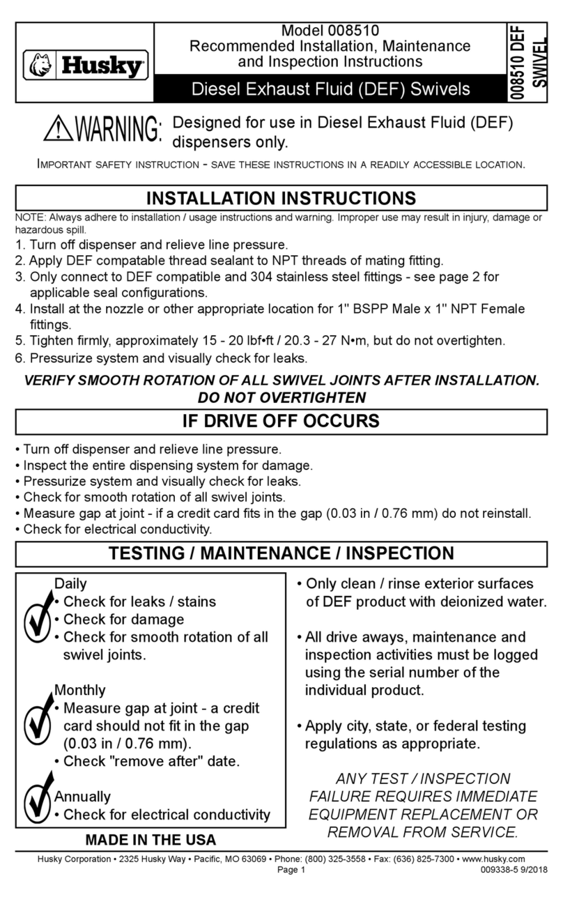 Husky 008510 Recommended Installation, Maintenance and Inspection Instructions