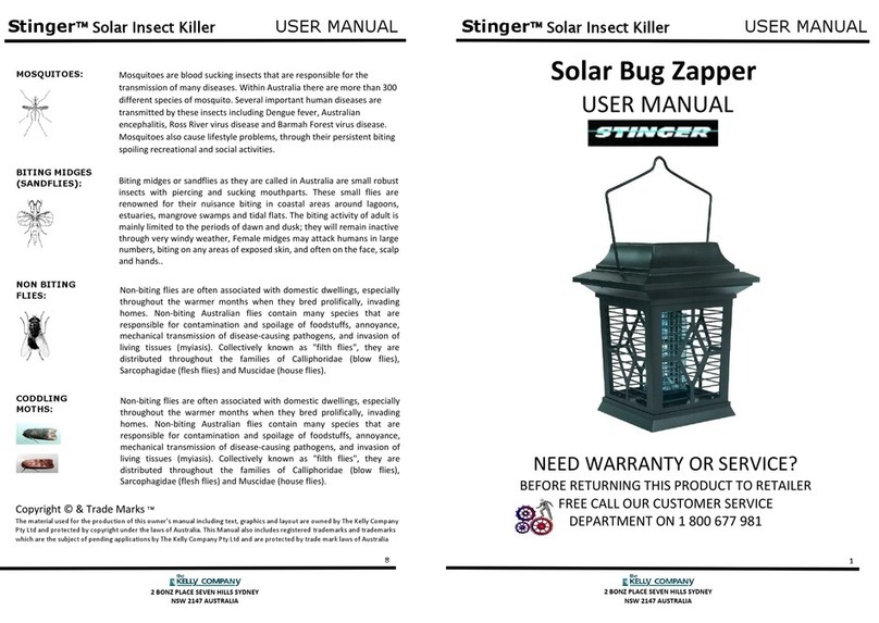 Stinger Solar Bug Zapper User manual Stinger Solar Bug Zapper User manual