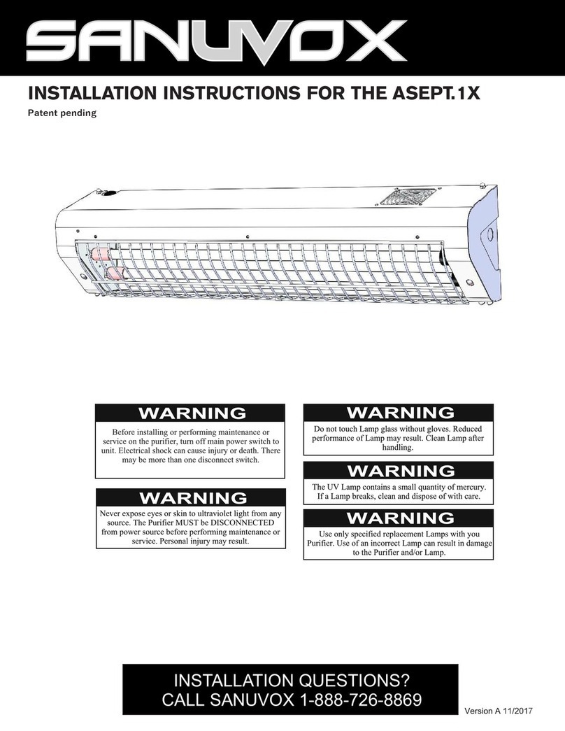 Sanuvox ASEPT.1X installation instructions