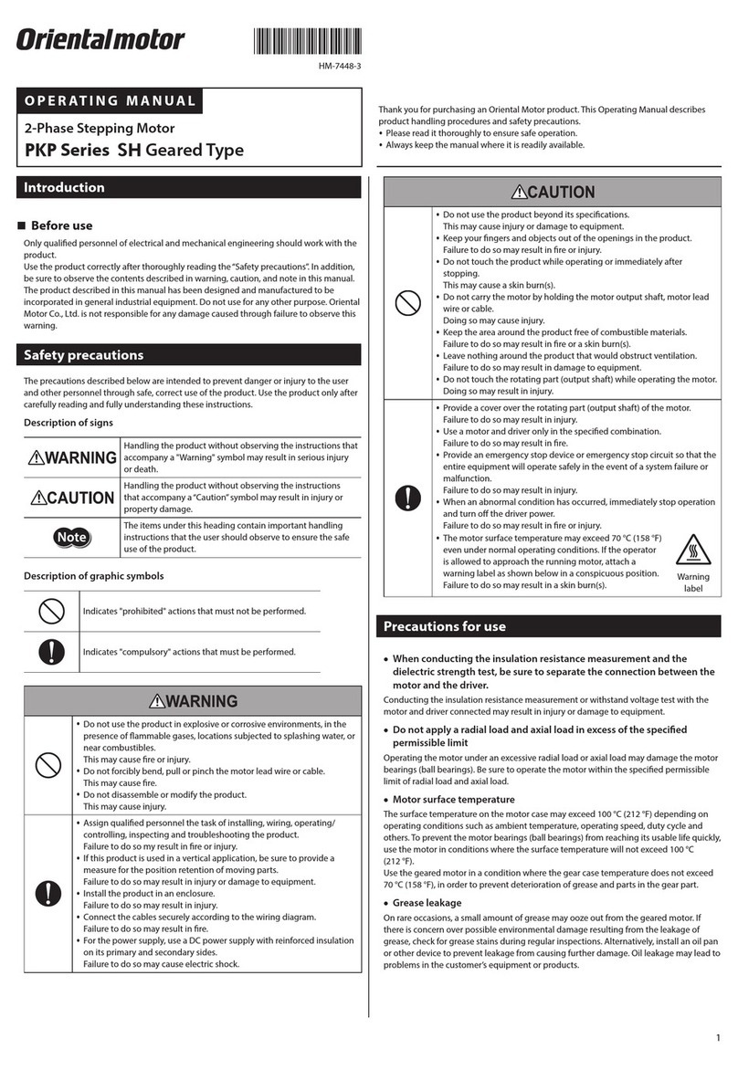 Oriental motor PKP223 User manual