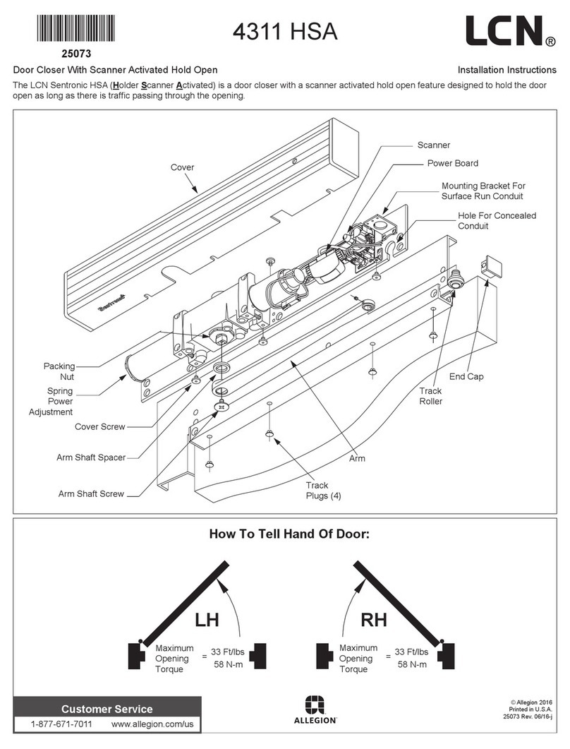 Allegion LCN 4311 HSA installation instructions