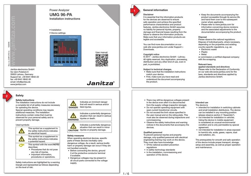 janitza UMG 96-PA User manual janitza UMG 96-PA User manual