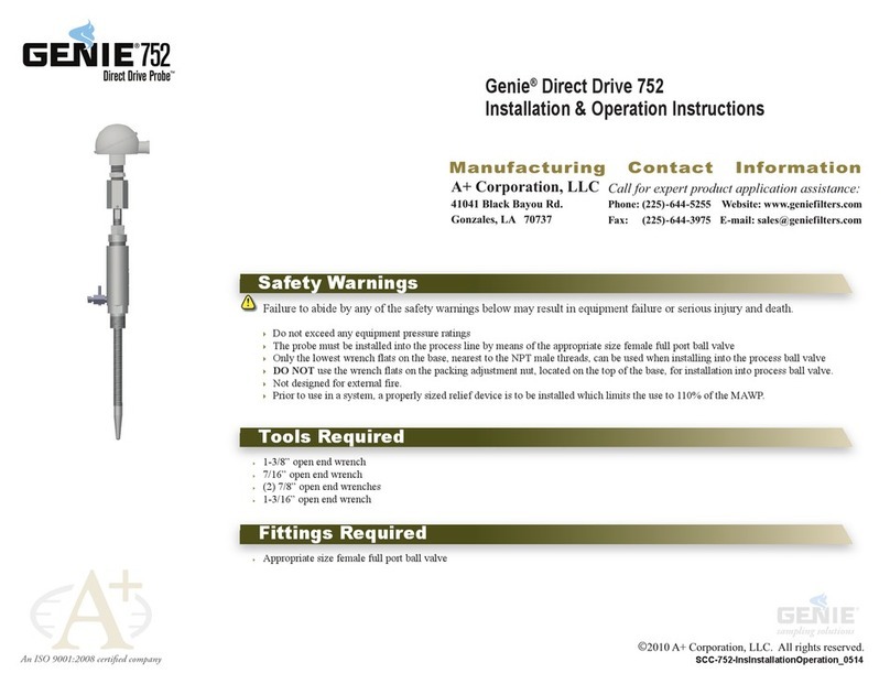 A+ Corporation, LLC. Genie Direct Drive 752 Installation & operation instructions