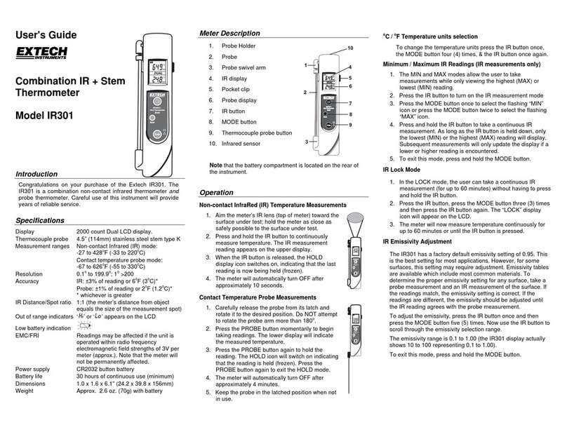 Extech Instruments IR301 User manual