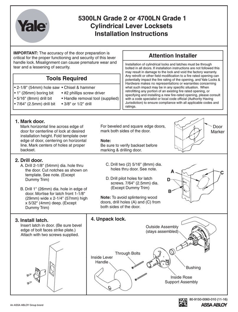 Yale 5300LN Grade 2 User manual
