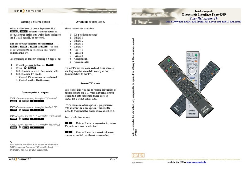 One Remote 4369 User manual