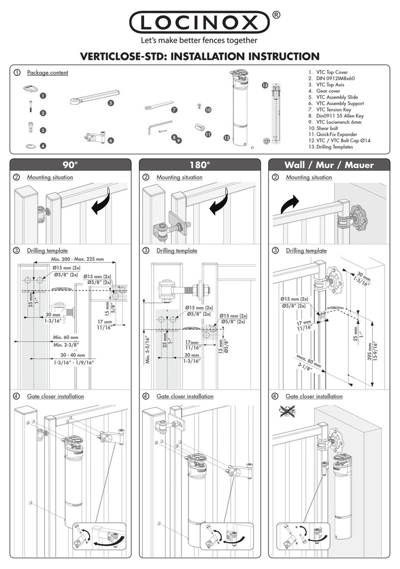 Locinox VERTICLOSE-STD Installation instruction