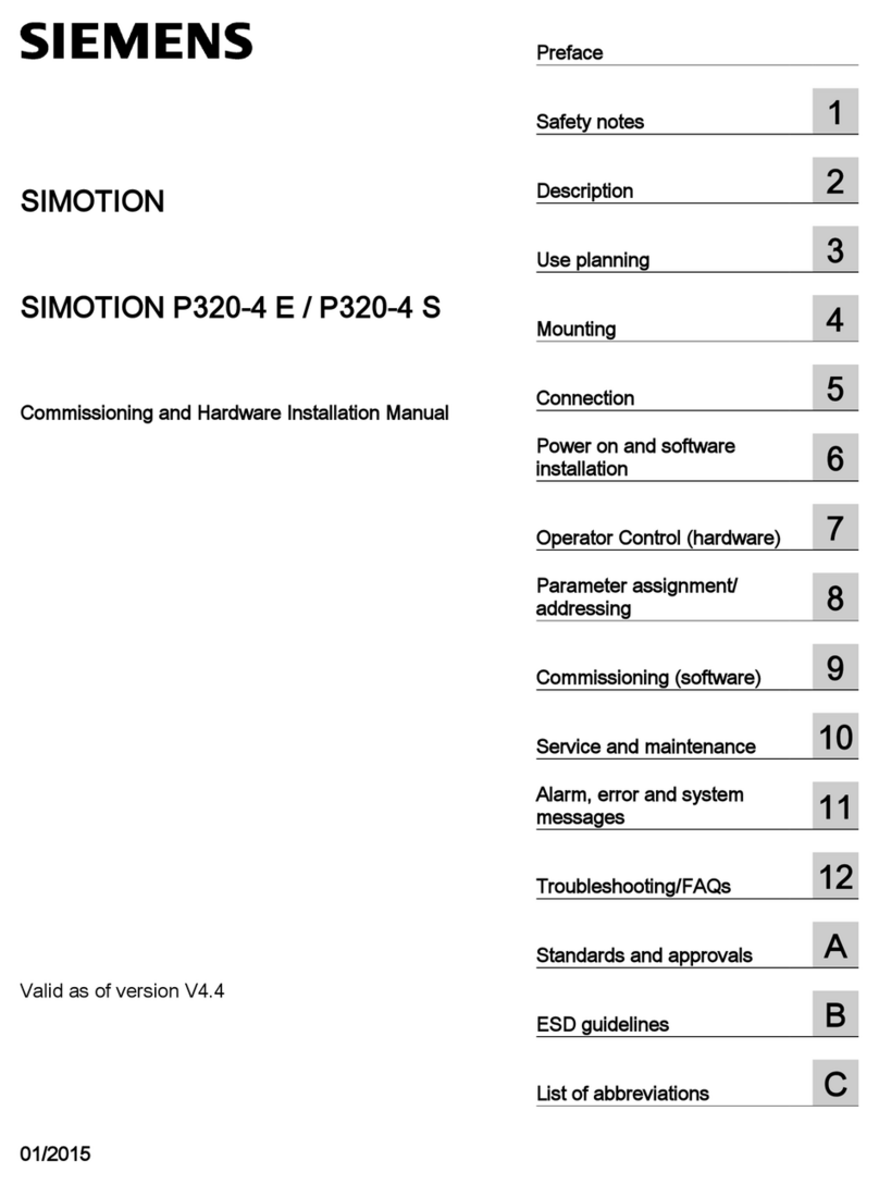 Siemens SIMOTION P320-4 E Commissioning and hardware installation manual