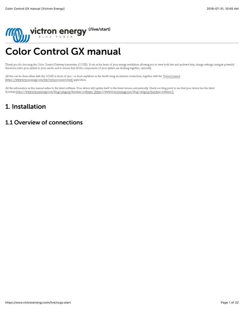 Victron energy Color Control GX User manual