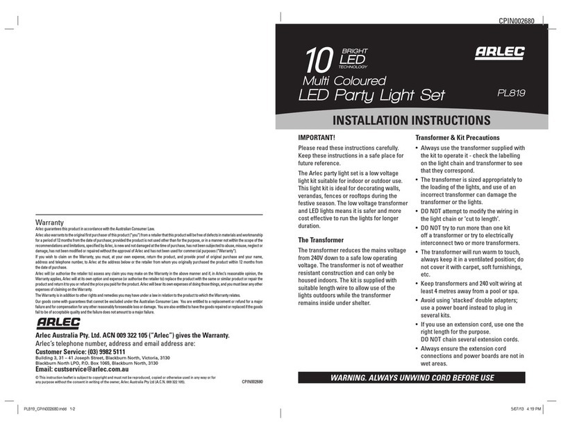 Arlec PL819 User manual