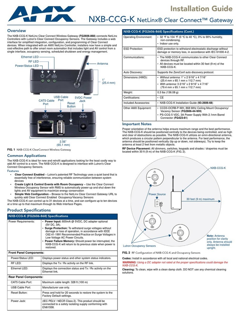 AMX NXB-CCG-K NetLinx Clear Connect User manual