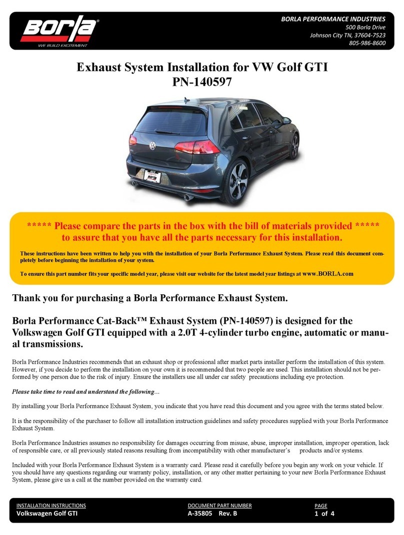 BORLA 140597 installation instructions