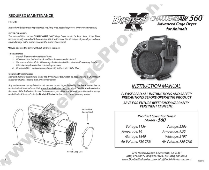 Double K Industries CHALLENGAIR 560 User manual